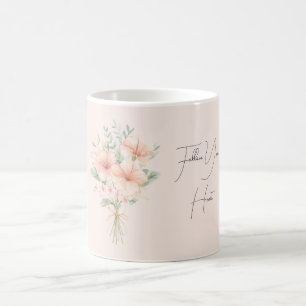 Tropiska Persika Hibiskus Blommor Kaffemugg