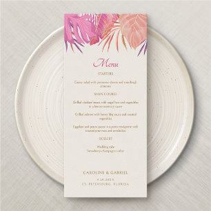 Tropiska persikobäckenet Rosa Bröllop Menu