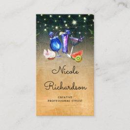 Tropiska persikofångare och Handflatan String Ljus Visitkort