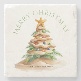 Tropiska Personligen Julgran Stenunderlägg