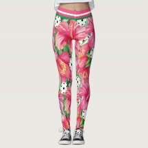 🌺 Tropiska pickleball med hibiscus fintryckt