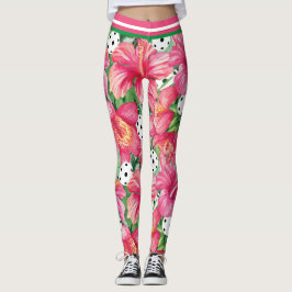 🌺 Tropiska pickleball med hibiscus fintryckt Leggings