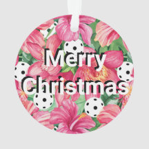 🌺 Tropiska pickleball med hibiscus, med text