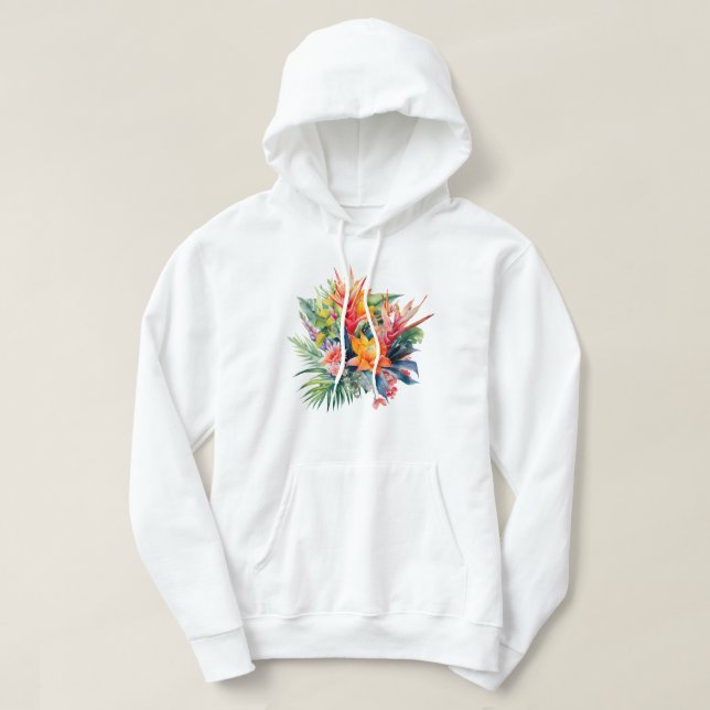 Tropiska plantor, hooded Sweatshirt (Design framsida)