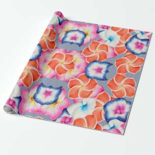 Tropiska Plumeria Flowers X Mönster Presentpapper