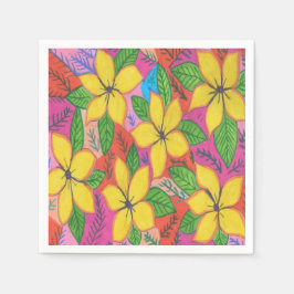 Tropiska Plumeria Garden Dekorativ kudde Pappra Ta Pappersservett