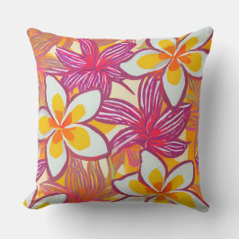 Tropiska plumeria Hawaii dekorativ kudde