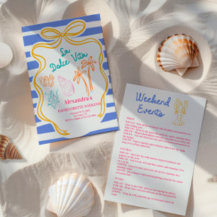 Tropiska Poolside Bachelorette Helg Inbjudningar