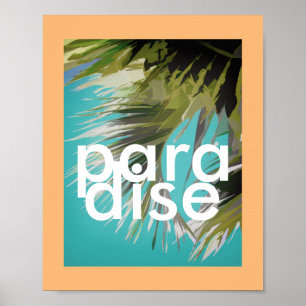 tropiska poster med textparadiset tropiska handfla