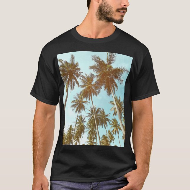 Tropiska Ram: Abstrakt Handflatan Träd T Shirt (Framsida)