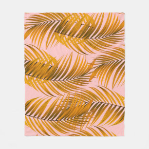 Tropiska realistiska Löv Mönster Trendig Mode C Fleecefilt