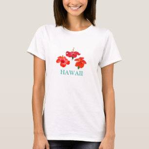 Tropiska röda hibiskusblommor T-shirt