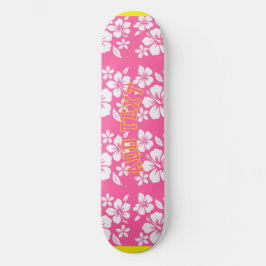 Tropiska Rosa Beach Flowers Mini Skateboard Bräda 18,5 Cm