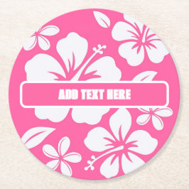 Tropiska Rosa Beach Flowers Underlägg Papper Rund