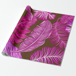 tropiska rosa blad. presentpapper