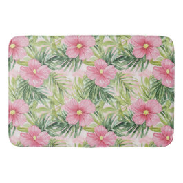 Tropiska Rosa Flowers Badrumsmatta