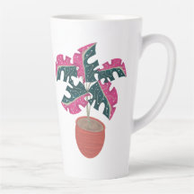 Tropiska rosa Monstera-växter med variation konst