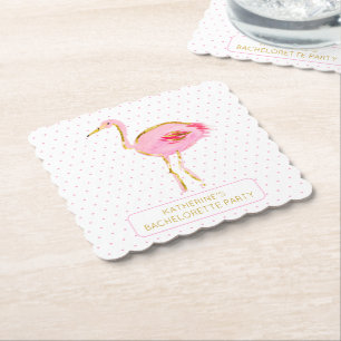 Tropiska rosa och gyllene flamingos underlägg papper