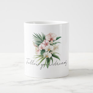 Tropiska Rosa Orchid Flowers Jumbo Mugg