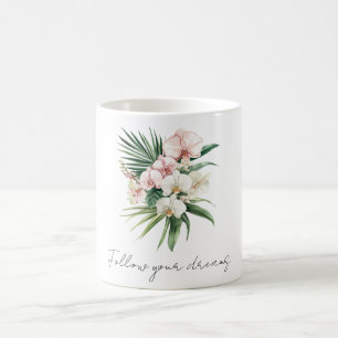 Tropiska Rosa Orchid Flowers Kaffemugg