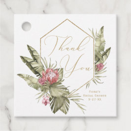 Tropiska Rosa Protea Tack Tags Gåvor Etiketter