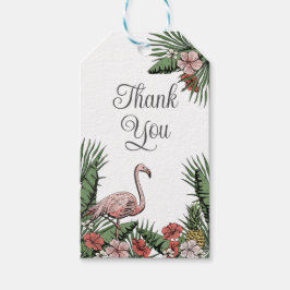 Tropiska Rosan Flamingo Luau-Tack Märkre Presentetikett