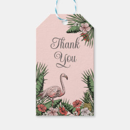 Tropiska Rosan Flamingo Luau-Tack Märkre Presentetikett