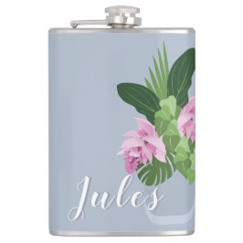 Tropiska Rosan Medinilla Flower i Blå Vas Namn Fickplunta