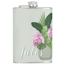 Tropiska Rosan Medinilla Flower i Grönt Vas Namn