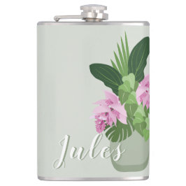 Tropiska Rosan Medinilla Flower i Grönt Vas Namn Fickplunta