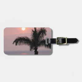 Tropiska Rosan Sunset och Handflatan Bagagebricka