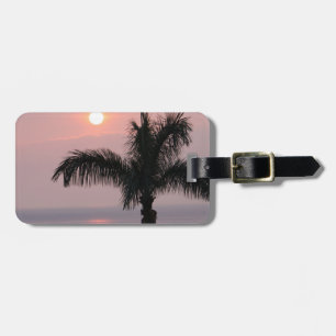 Tropiska Rosan Sunset och Handflatan Bagagebricka