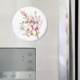 Tropiska Rosan White Orchid Flowers Magnet