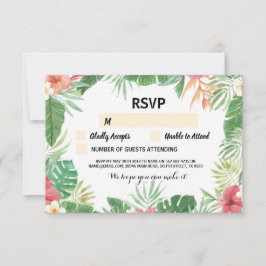 Tropiska RSVP bröllopskort Aloha blommor inbjudnin OSA Kort