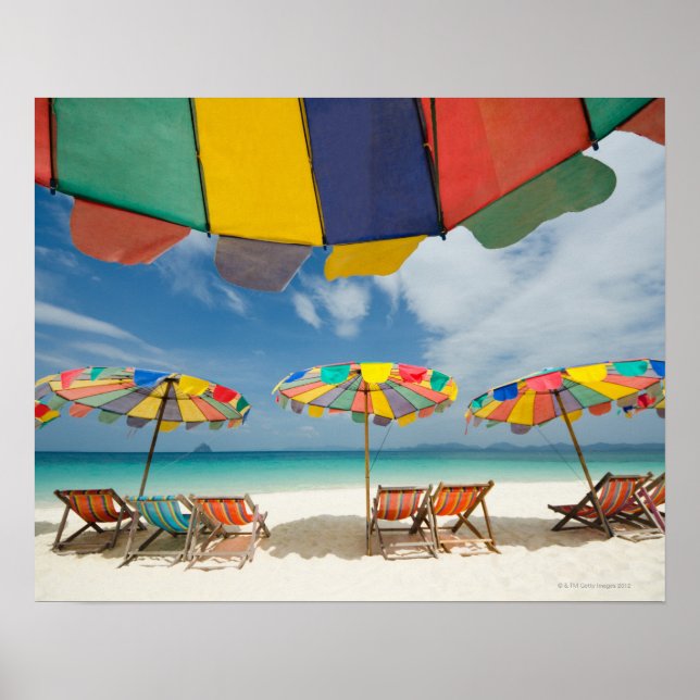 Tropiska sandstranden och turkoshavet. 2 poster (Framsidan)