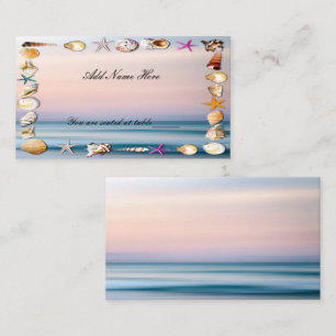 Tropiska Sandy Beach och Seashells Bröllop Bord Placeringskort