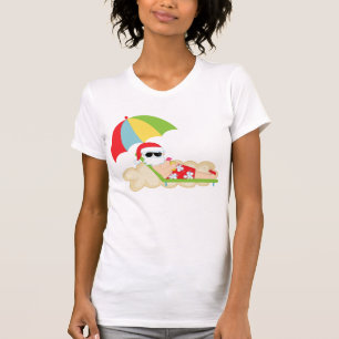 Tropiska Santa på strand T-shirt