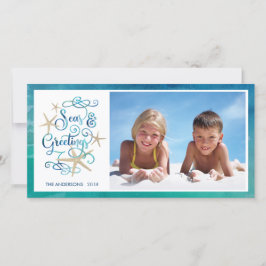 Tropiska Säsonhälsningar | Vattenfärg för stjärnfi Julkort