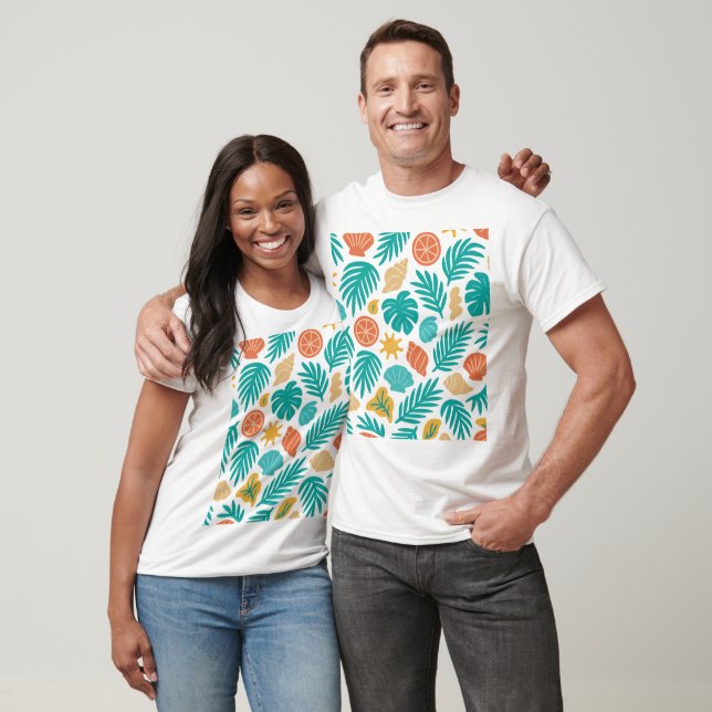 Tropiska sjöar och fronter Mönster T Shirt (Unisex)