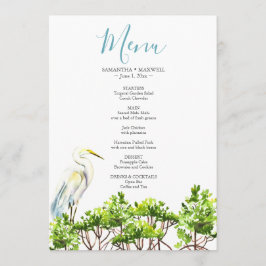 Tropiska sjöfåglar och meny Mangroves Inbjudningar