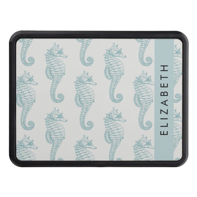 Tropiska sjöhästar, Seahorse Mönster, ditt namn Dragkroksskydd (Framsidan)