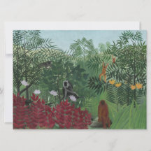 Tropiska skogar med apor och orm (Rousseau)