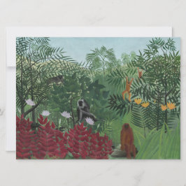 Tropiska skogar med apor och orm (Rousseau) Kort