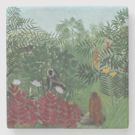 Tropiska skogar med apor och orm (Rousseau) Stenunderlägg