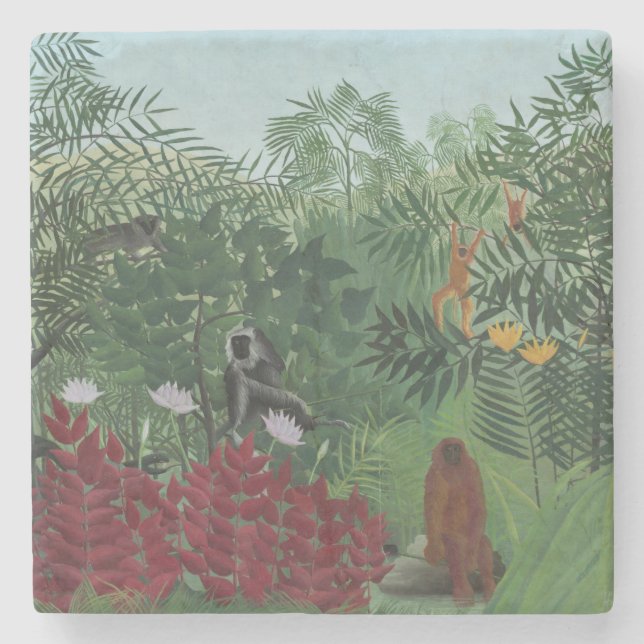 Tropiska skogar med apor och orm (Rousseau) Stenunderlägg (Framsidan)