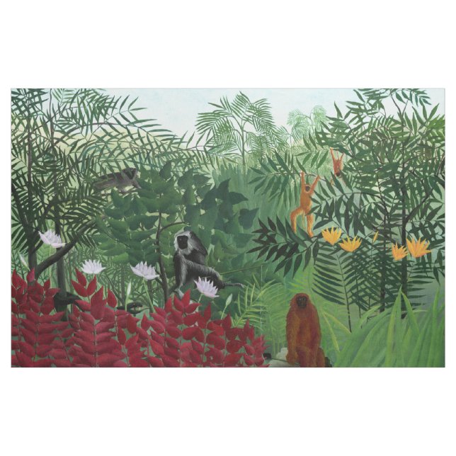 Tropiska skogar med apor Rousseau Fine Art Tyg (Yard)