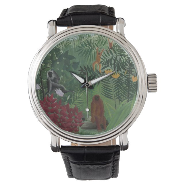 Tropiska skogar med apor Rousseau Watch Armbandsur (Framsida)