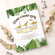 Tropiska skogshälsdagen i guld Glitter Dinosauaur