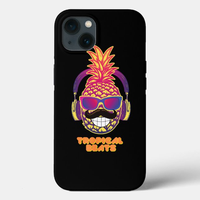 Tropiska slag Pineapple DJ Roligt med mustasch Sum (Baksida)