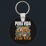 Tropiska Sloth Beach Vacation Sloths Pura Vida Cos Nyckelring<br><div class="desc">Tropical Sloths Pura Vida Costa Rica</div>